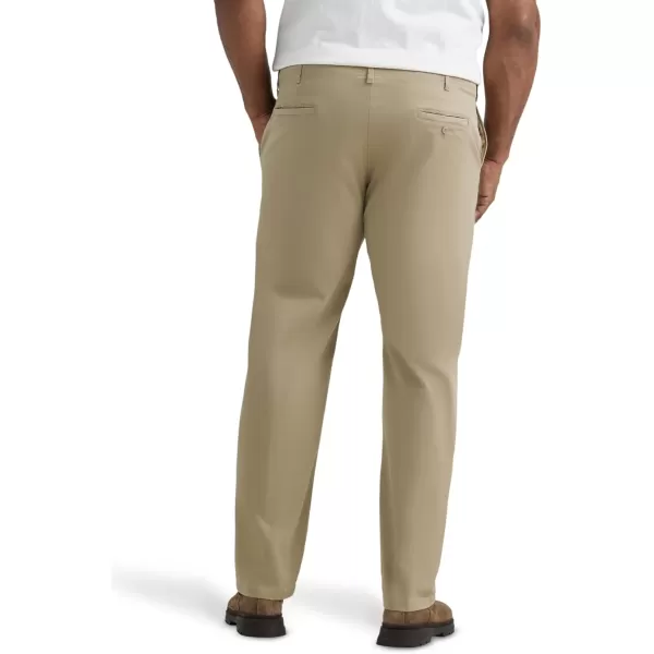 Lee Mens Big  Tall Extreme Motion Flat Front Regular Straight PantPebble