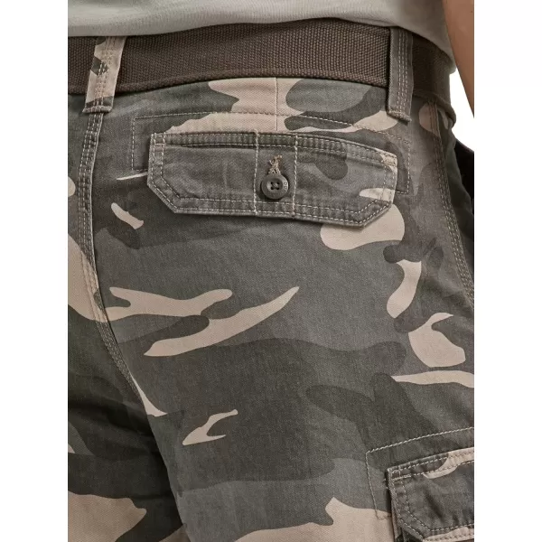 Lee Mens Big amp Tall Dungarees Belted Wyoming Cargo ShortAsh Camo