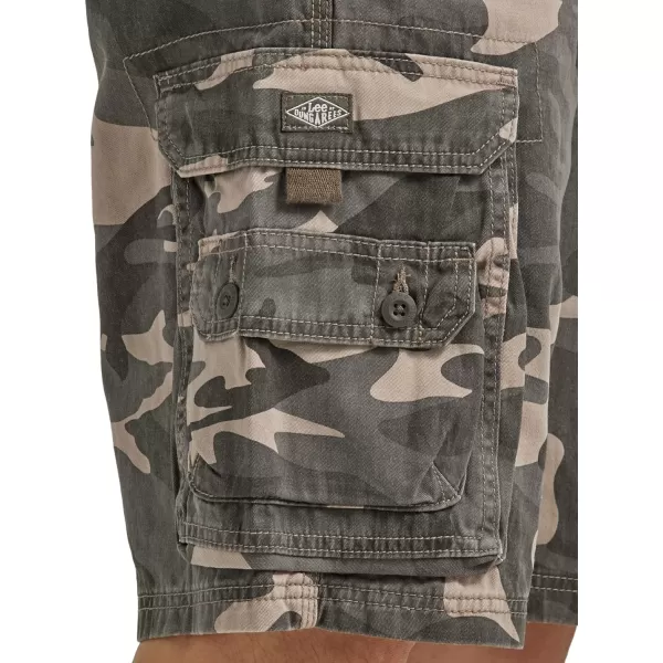 Lee Mens Big amp Tall Dungarees Belted Wyoming Cargo ShortAsh Camo