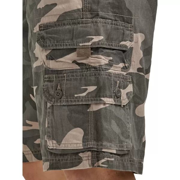 Lee Mens Big amp Tall Dungarees Belted Wyoming Cargo ShortAsh Camo