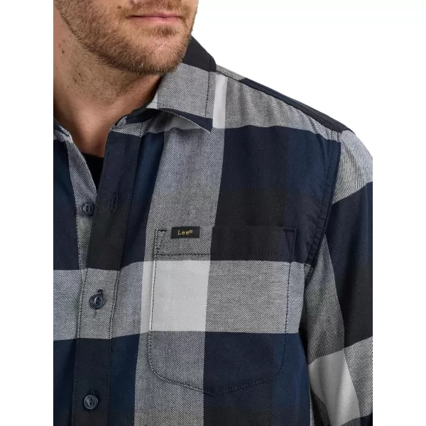 Lee Mens Extreme Motion All Purpose Long Sleeve Worker ShirtBuffalo Plaid