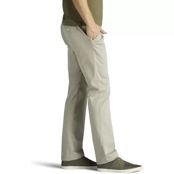 Lee Mens Extreme Motion Flat Front Slim Straight PantDove Gray