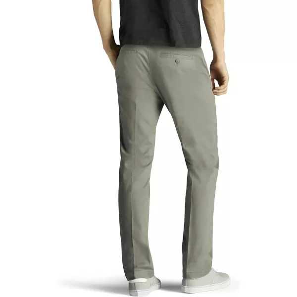 Lee Mens Extreme Motion Flat Front Slim Straight PantGravel