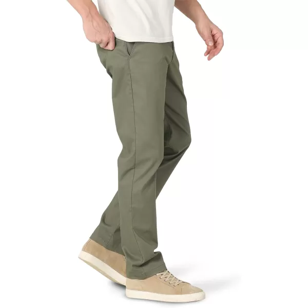 Lee Mens Extreme Motion Flat Front Slim Straight PantMuted Olive