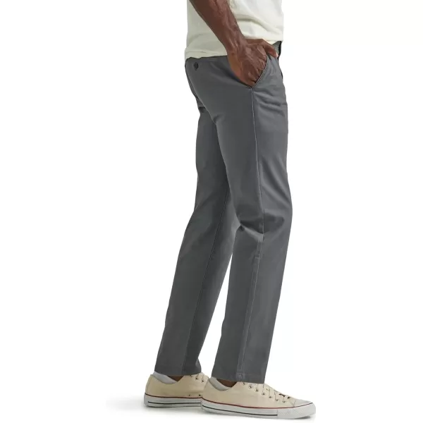 Lee Mens Extreme Motion Flat Front Slim Straight PantPainter Gray