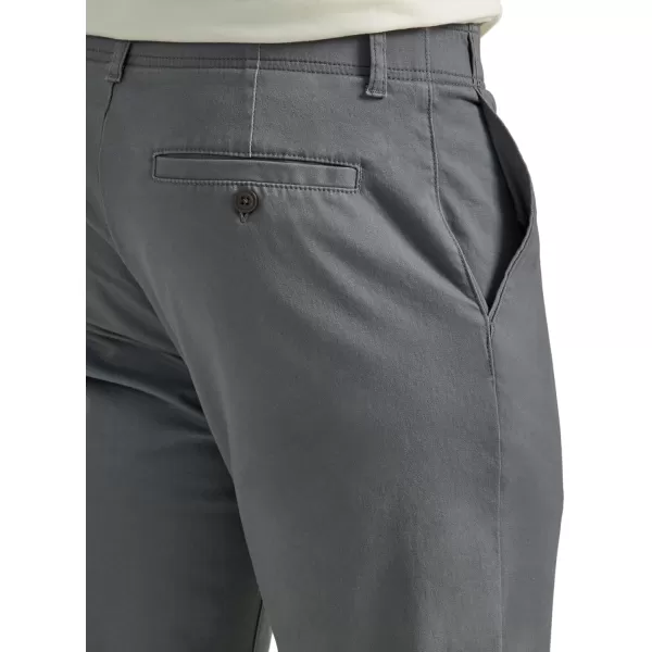 Lee Mens Extreme Motion Flat Front Slim Straight PantPainter Gray