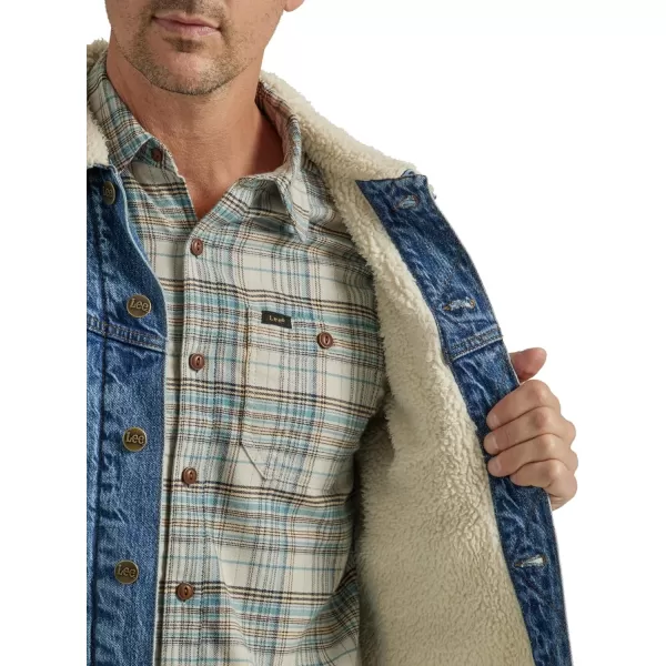 Lee Mens Legendary Classic Rider JacketSherpalined Medium Blue