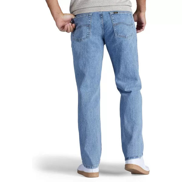 Lee Mens Relaxed Fit Straight Leg JeanWorn Light