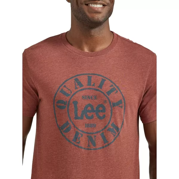 Lee Mens Short Sleeve Graphic TShirtByrne Heather Quality Denim