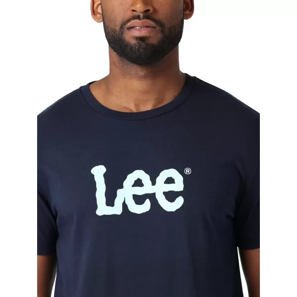 Lee Mens Short Sleeve Graphic TShirtDark Sapphirelight Blue Twitch