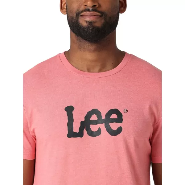 Lee Mens Short Sleeve Graphic TShirtEnvy Coral Heatherblack Twitch