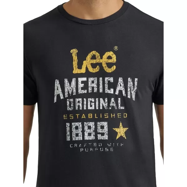 Lee Mens Short Sleeve Graphic TShirtJet Black American Original