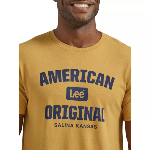 Lee Mens Short Sleeve Graphic TShirtPale Gold Heather American Original