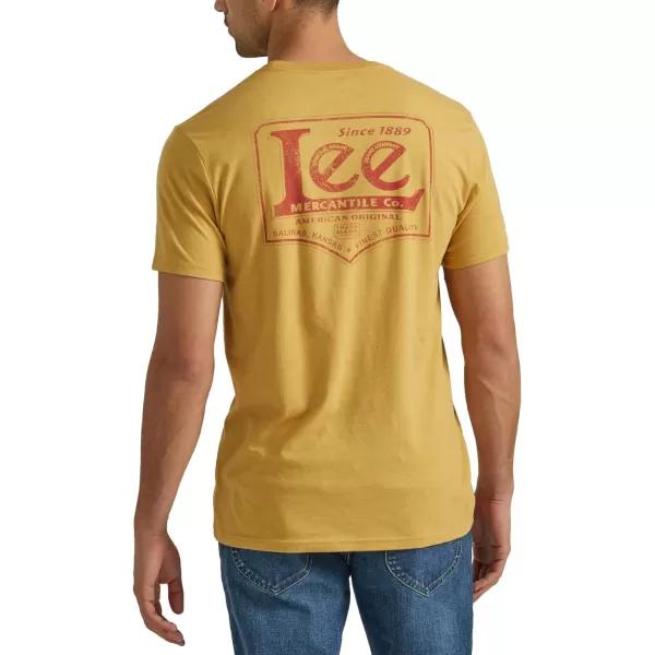 Lee Mens Short Sleeve Graphic TShirtPale Gold Heather Lee Mercantile Co