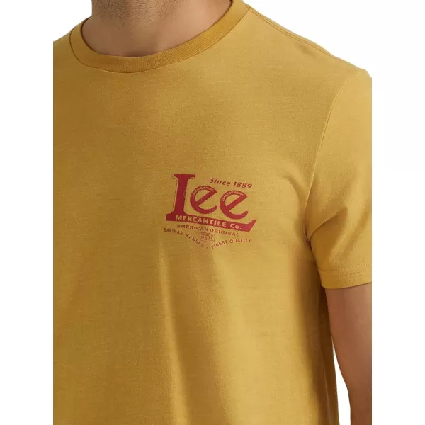 Lee Mens Short Sleeve Graphic TShirtPale Gold Heather Lee Mercantile Co