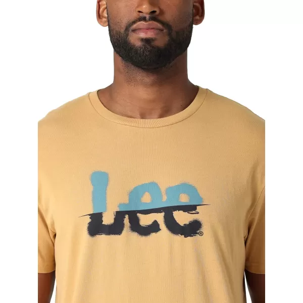 Lee Mens Short Sleeve Graphic TShirtPale Goldsplit Twitch