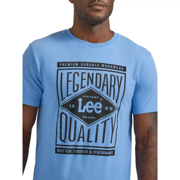 Lee Mens Short Sleeve Graphic TShirtPrep Blue Heather Legendary Quality