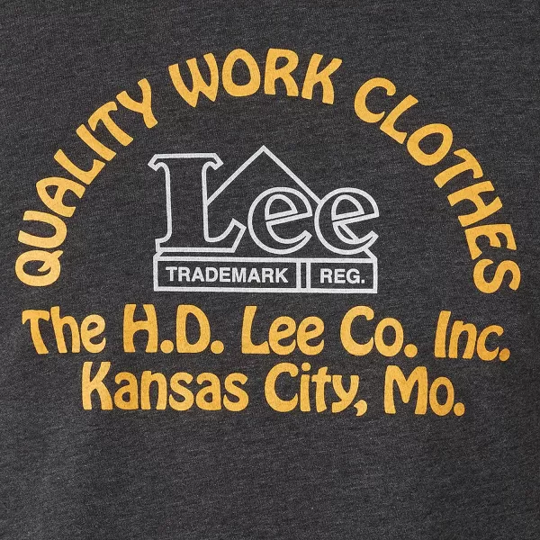 Lee Mens Short Sleeve Graphic TShirtWorkwear Logo  Heather Black