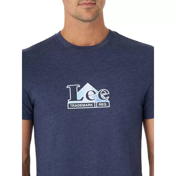 Lee Mens Short Sleeve Graphic TShirtWorkwear Logo  Heather Midevil Blue