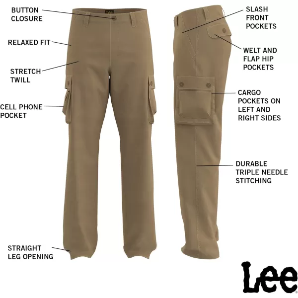 Lee Mens Wyoming Relaxed Fit Cargo PantBlack Ripstop