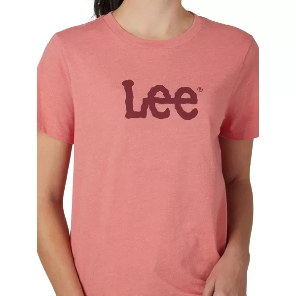 Lee Womens Graphic TeeLee Logo Envy Coral Heather