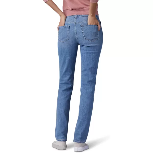 Lee Womens Instantly Slims Classic Relaxed Fit Monroe Straight Leg JeanInspire Blue