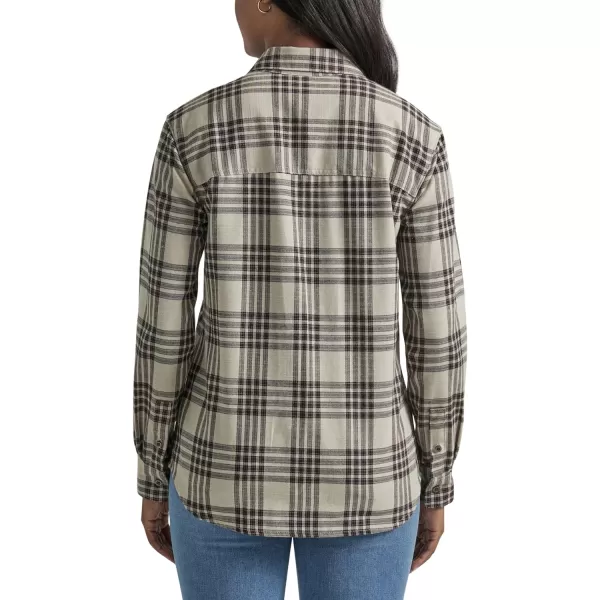 Lee Womens Legendary Long Sleeve All Purpose Button Down ShirtRuby Cocoa Graphic Plaid