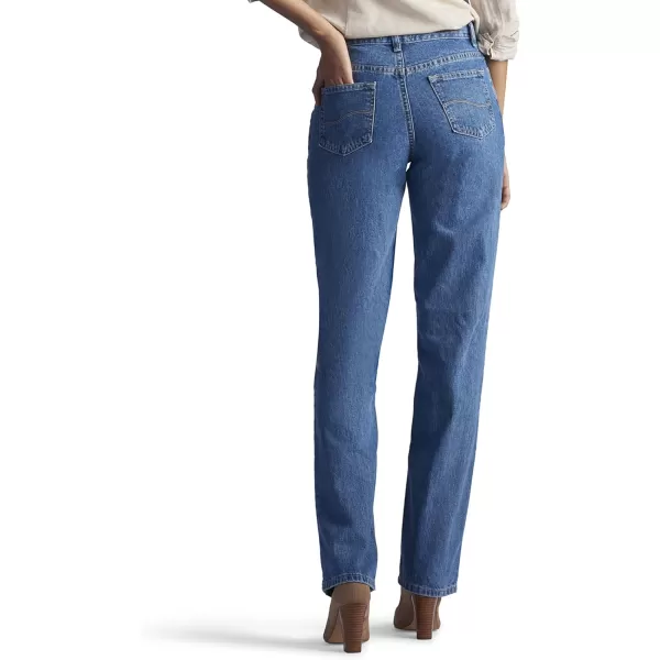 Lee Womens Petite Relaxed Fit All Cotton Straight Leg JeanAero