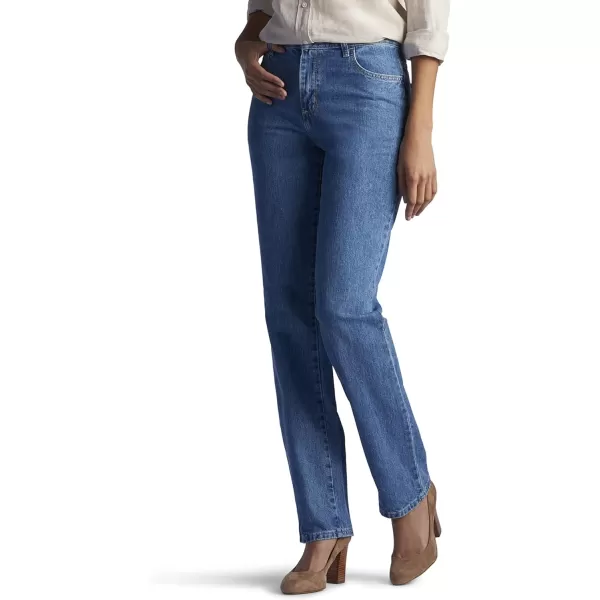 Lee Womens Petite Relaxed Fit All Cotton Straight Leg JeanAero