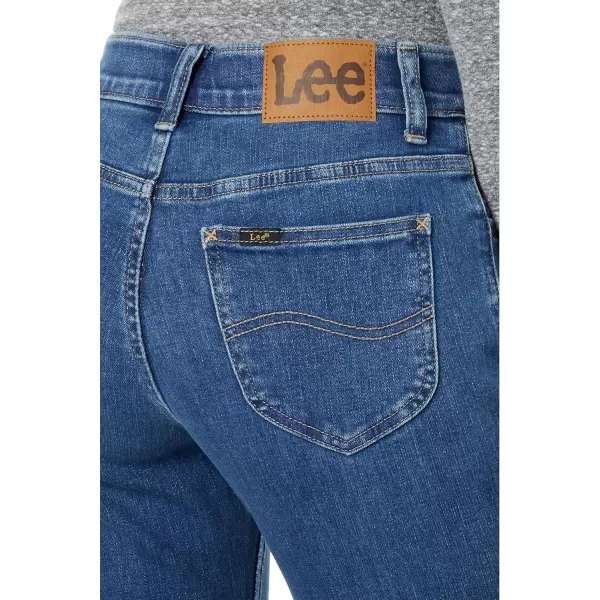 Lee Womens Petite Ultra Lux Comfort with Flex Motion Straight Leg JeanCobalt Sheen