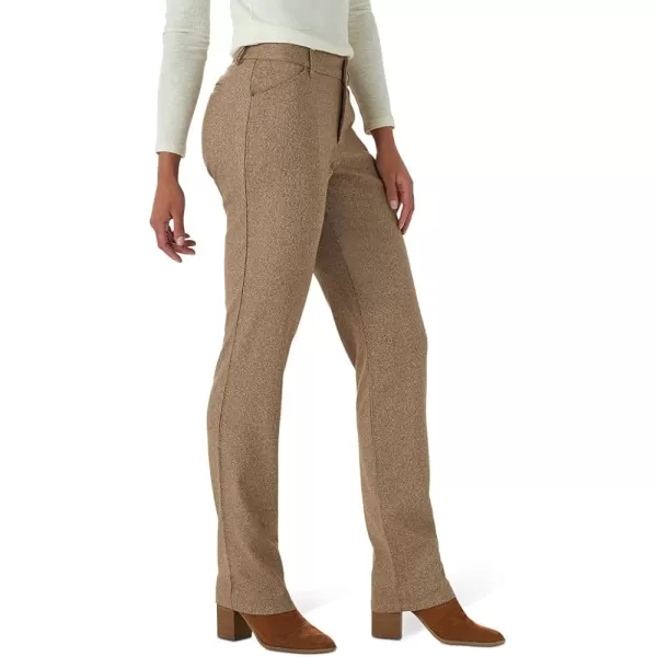 Lee Womens Petite Wrinkle Free Relaxed Fit Straight Leg PantDark Earth