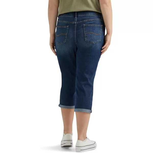 Lee Womens Plus Size Flex Motion Regular Fit 5 Pocket Capri JeanBewitched