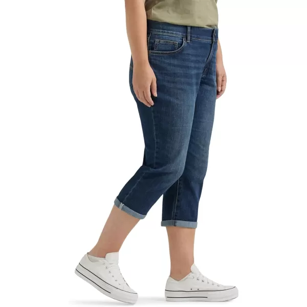 Lee Womens Plus Size Flex Motion Regular Fit 5 Pocket Capri JeanBewitched