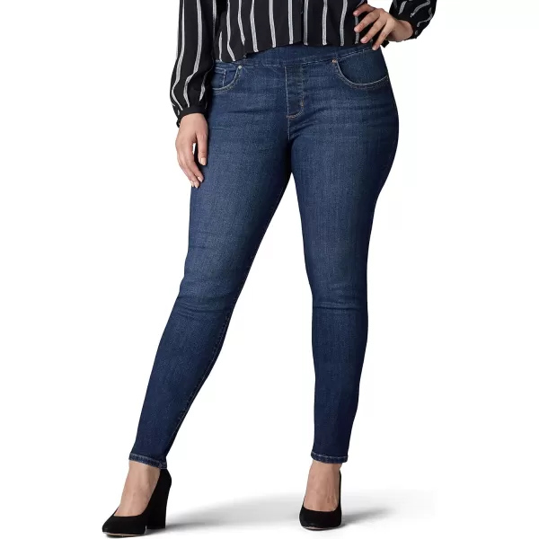 Lee Womens Plus Size Sculpting Slim Fit Skinny Leg Pull on JeanLandslide