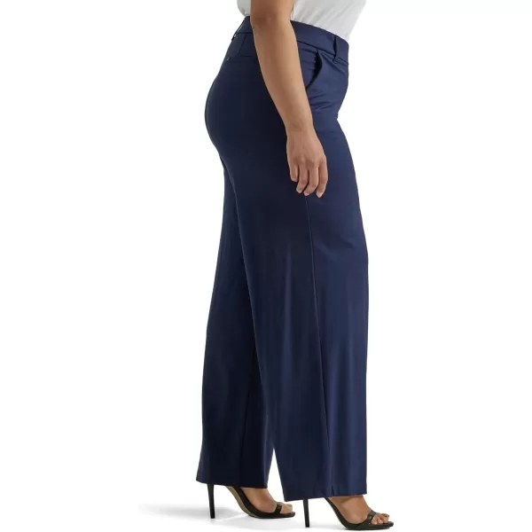 Lee Womens Plus Size Ultra Lux Comfort Any Wear Wide Leg PantEmperor Navy