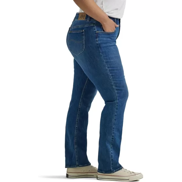 Lee Womens Plus Size Ultra Lux Comfort with Flex Motion Straight Leg JeanCobalt Sheen