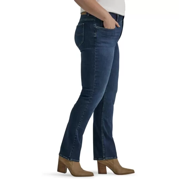 Lee Womens Plus Size Ultra Lux Comfort with Flex Motion Straight Leg JeanGreet the Day