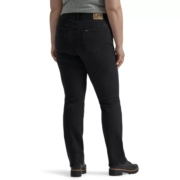 Lee Womens Plus Size Ultra Lux Comfort with Flex Motion Straight Leg JeanMidnight Bloom