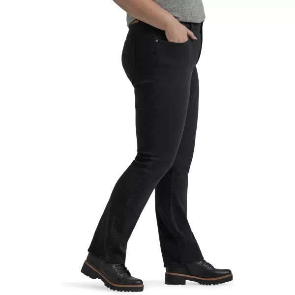 Lee Womens Plus Size Ultra Lux Comfort with Flex Motion Straight Leg JeanMidnight Bloom