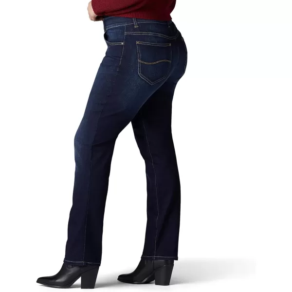 Lee Womens Plus Size Ultra Lux Comfort with Flex Motion Straight Leg JeanRoyal Skyline