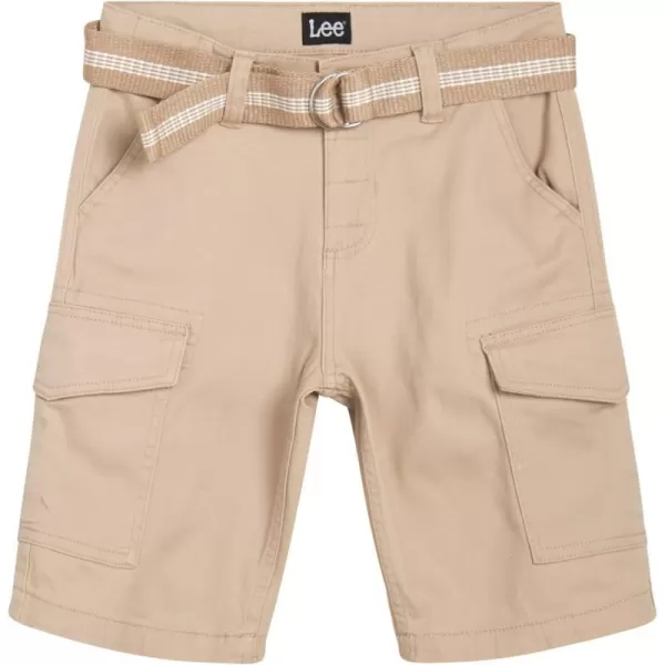 Lee Boys Shorts  Kids Cotton Stretch Cargo Shorts  Chino Khaki Shorts for Boys Canvas Belt 418 Husky AvailableChino