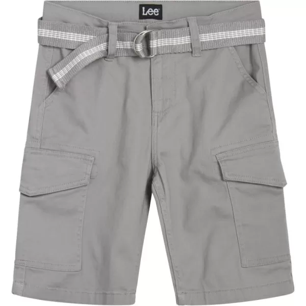 Lee Boys Shorts  Kids Cotton Stretch Cargo Shorts  Chino Khaki Shorts for Boys Canvas Belt 418 Husky AvailableShark Skin