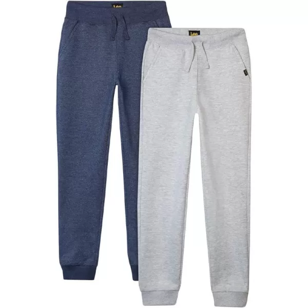 Lee Boys Sweatpants  2 Pack Basic Cozy Active Fleece Jogger Pants with Pockets for Boys 47Grey HeatherNight Shade