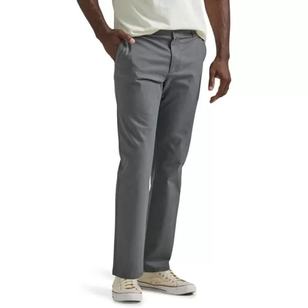 Lee Mens Extreme Motion Flat Front Slim Straight PantPainter Gray