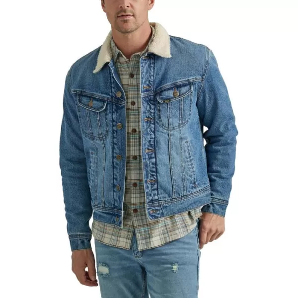 Lee Mens Legendary Classic Rider JacketSherpalined Medium Blue