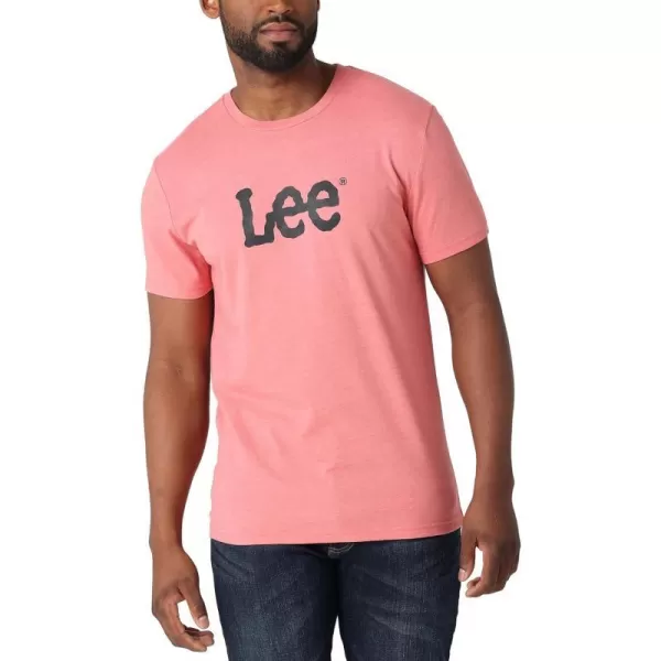 Lee Mens Short Sleeve Graphic TShirtEnvy Coral Heatherblack Twitch