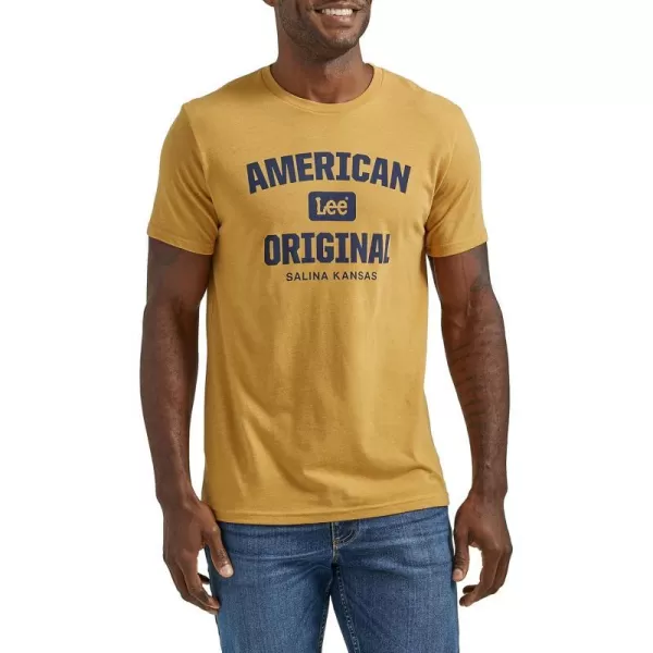 Lee Mens Short Sleeve Graphic TShirtPale Gold Heather American Original