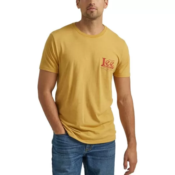 Lee Mens Short Sleeve Graphic TShirtPale Gold Heather Lee Mercantile Co