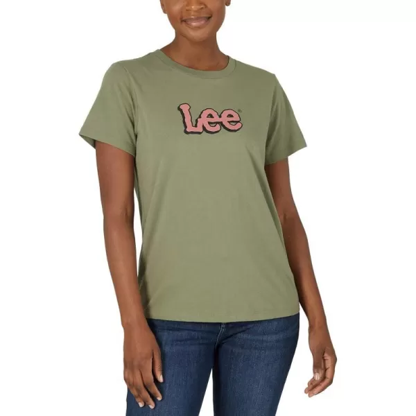 Lee Womens Graphic TeeLee Logo Deep Lichen Green