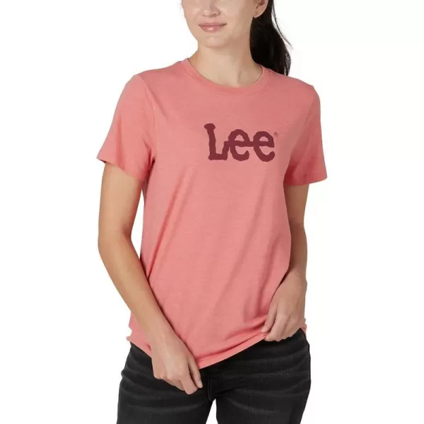 Lee Womens Graphic TeeLee Logo Envy Coral Heather